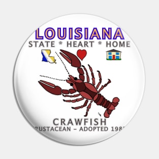 Louisiana - Crawfish - State, Heart, Home - State Symbols Pin