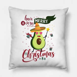 Vegan Merry Christmas Mexican Avocado Xmas Pillow