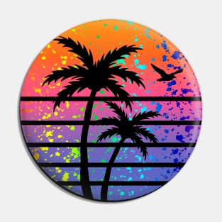 Savannah Georgia Rainbow Splatter Tropical Sunset Souvenir Pin