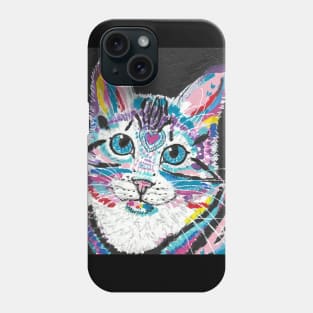 cute Colorful Pop art cat face Phone Case