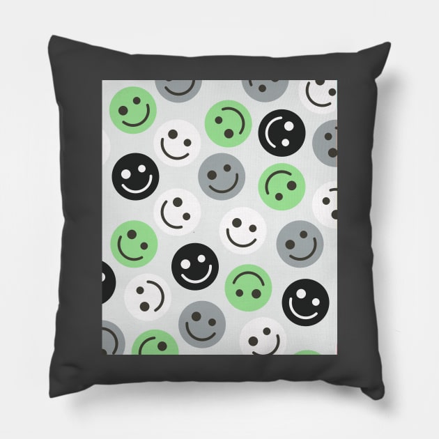 Agender Happy Faces Pillow by gray-cat