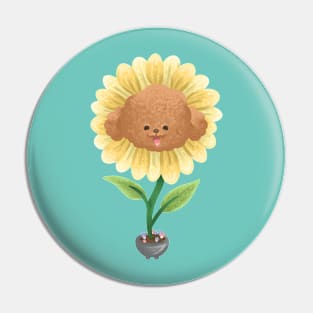 Sunflower Poodle Pin