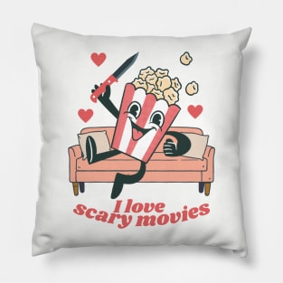 i love scary movies Pillow