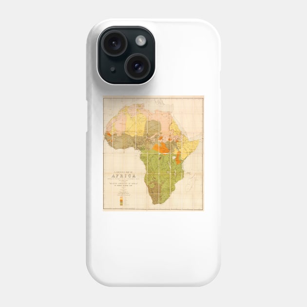 Map of the languages of Africa, 1883 (C029/1131) Phone Case by SciencePhoto