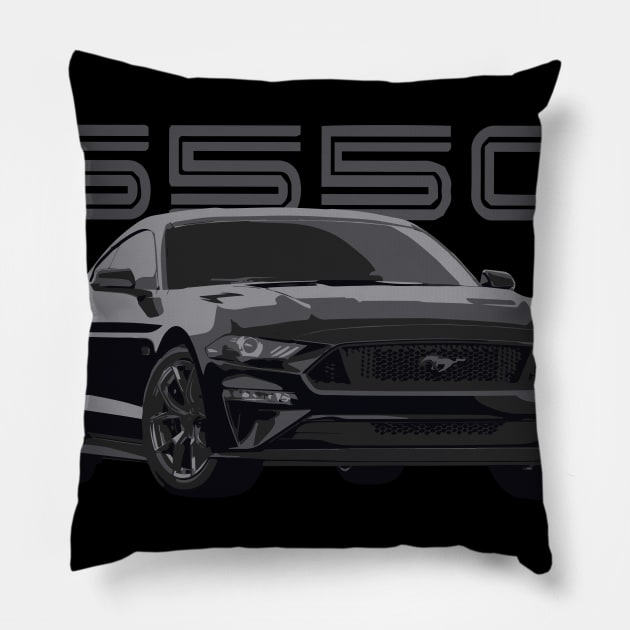 mustang GT SHADOW BLACK S550 6th gen Pillow by cowtown_cowboy