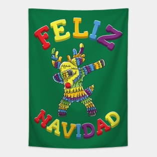 Feliz Navidad Merry Christmas Pinata Reindeer Mexican Mexico Tapestry