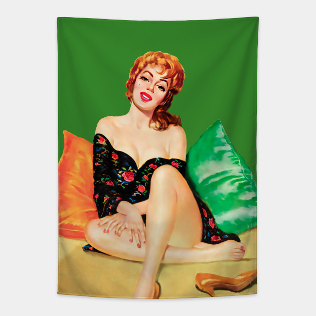 Pin Up Girl Vintage Pinup Girl Blond At Poster Print (36 x 54)