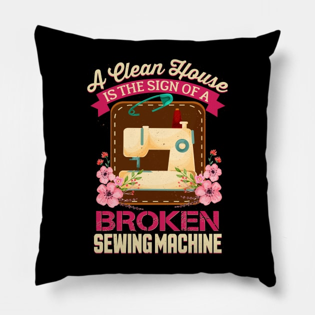 Funny Sewing Sewer Design Pillow by Pummli