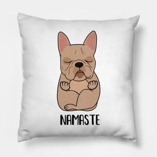 French bulldog l dog yoga pose Namaste, Zen Meditation Pillow