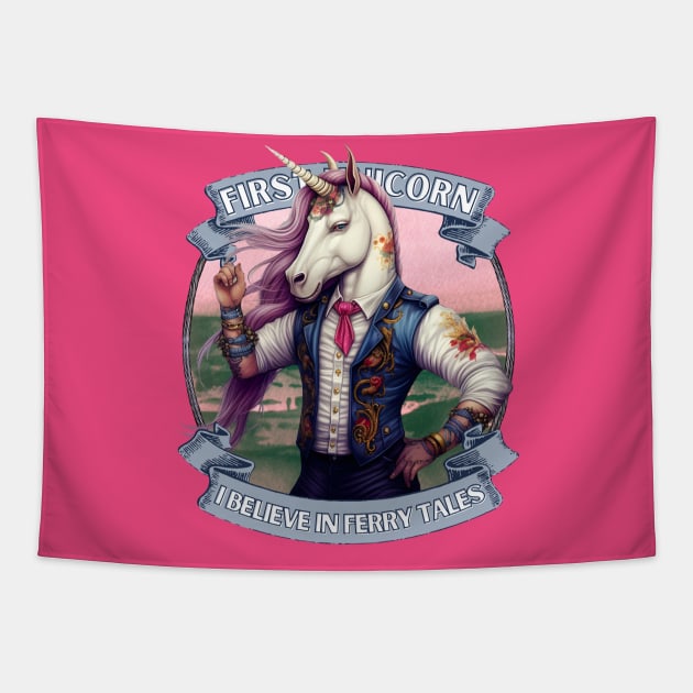 unicorn X sailor | I BELIEVE IN FERRY TALES Tapestry by spielemann