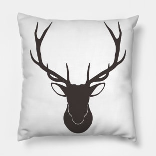 Vintage Reindeer Silhouette Pillow