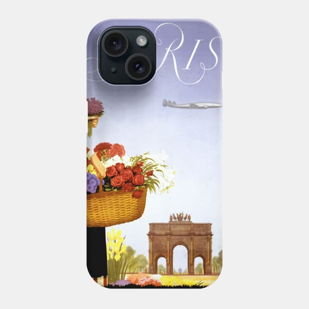 Vintage Travel Poster France Paris Phone Case by vintagetreasure