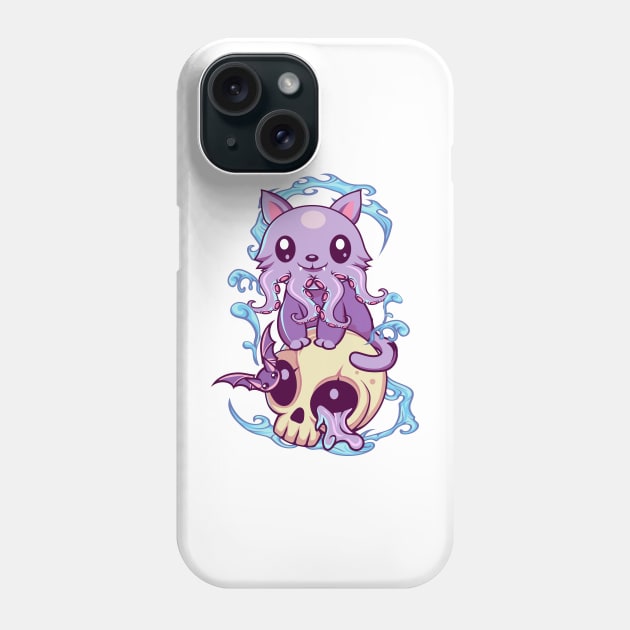 Skull Cat Octopus Kawaii Gothic Phone Case by DionArts