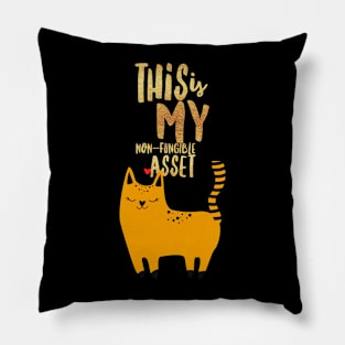 This is my non-Fungible Asset (yellow smug cat) Pillow