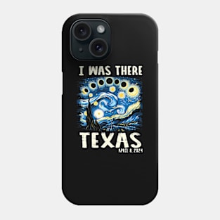 Total Solar Eclipse 2024 Texas - Starry Night Painting Phone Case