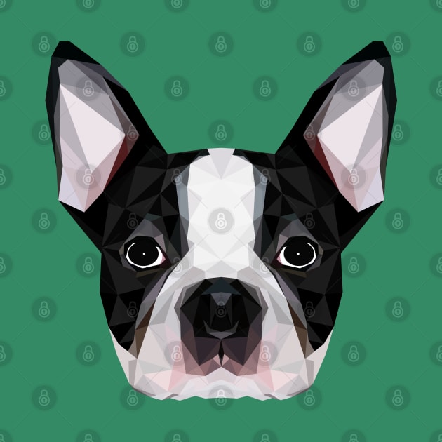 Boston Terrier Low Poly Art by TheLowPolyArtist