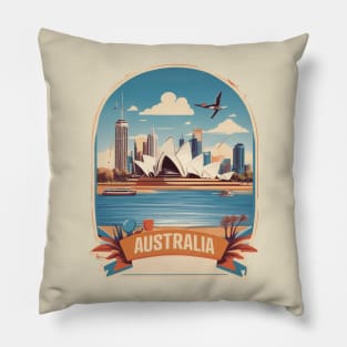 Vintage Travel Australia Design Pillow