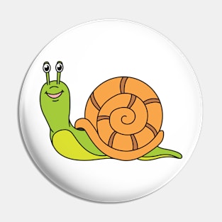 Cute Cartoon happy snail forest lake animal Pin