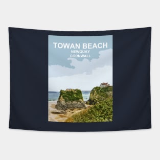 Towan Beach Newquay Cornwall. Cornish gift. Travel poster Tapestry