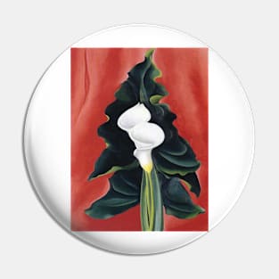 Calla Lilies on Red - georgia okeeffe Pin