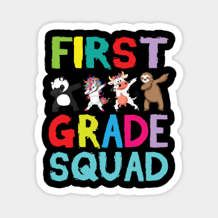 Animals Students Dabbing Back To School First Grade Squad Magnet