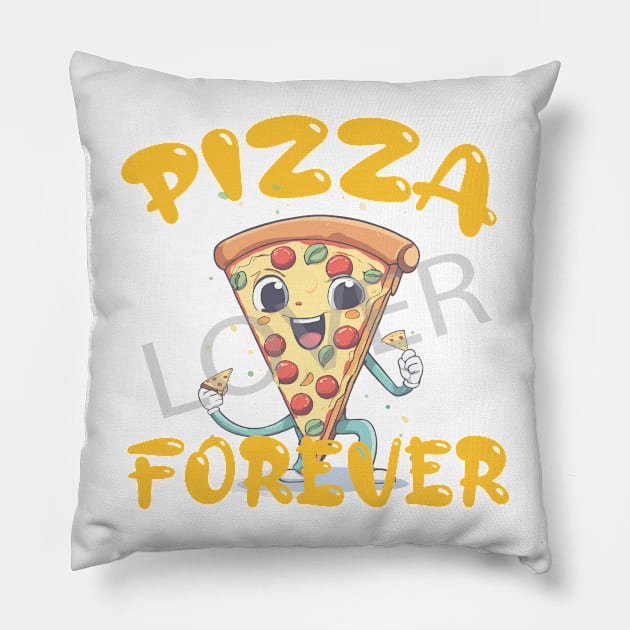 Pizza Lover Forever Pillow by GraphiTee Forge
