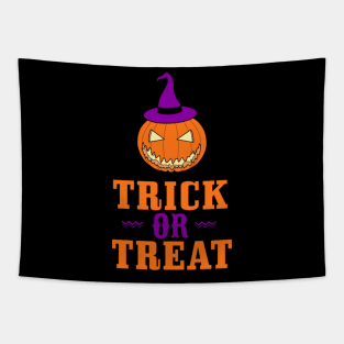 Trick or Treat Pumpkin Witch Hat Tapestry