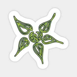 Green Flower Neon Ornament Magnet