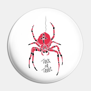 red black spider illustration for halloween Pin