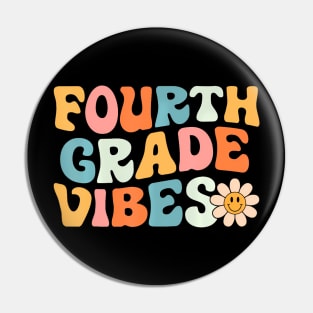 Fourth Grade  4th Grade Team Retro 1st Day of School Pin