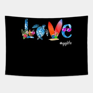 Women Love Gigi Life Grandma Summer Holiday Gift Tapestry