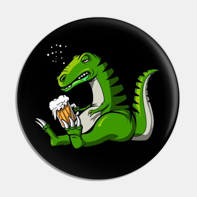 T-Rex Dinosaur Beer Party Pin by underheaven