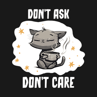 Don't Ask Don't Care | Cat Cups Stars T-Shirt