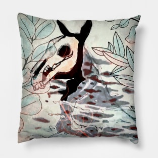 Mythical Kelpie Brookhorse and pond leaves Pillow