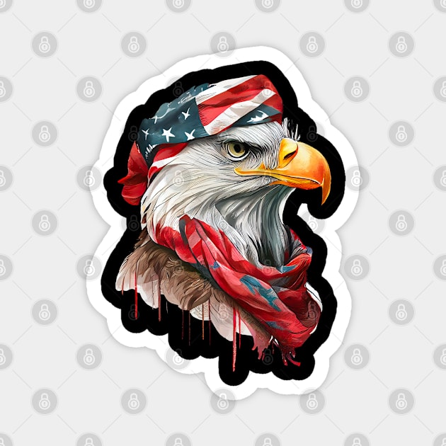 Bald Eagle 4th of July desig Magnet by Kingdom Arts and Designs