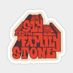 Psychedelic Soul Grooves - Sly & The Family Stone Typo Design Magnet