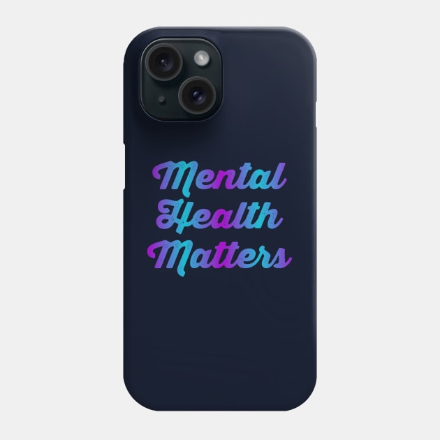 Mental Health Matters - Teal & Purple Vintage Distressed Gradient Phone Case by Inspire Enclave