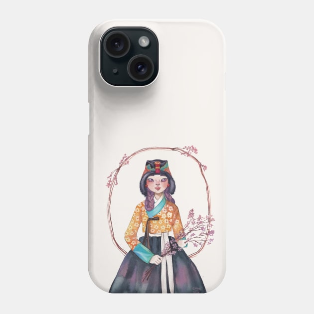 Hanbok girl Phone Case by ChloeJiArt