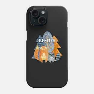 Cute Nature Fox and Raccoon Besties Phone Case