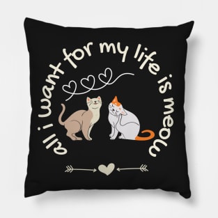 Meow loving Cats couple Pillow