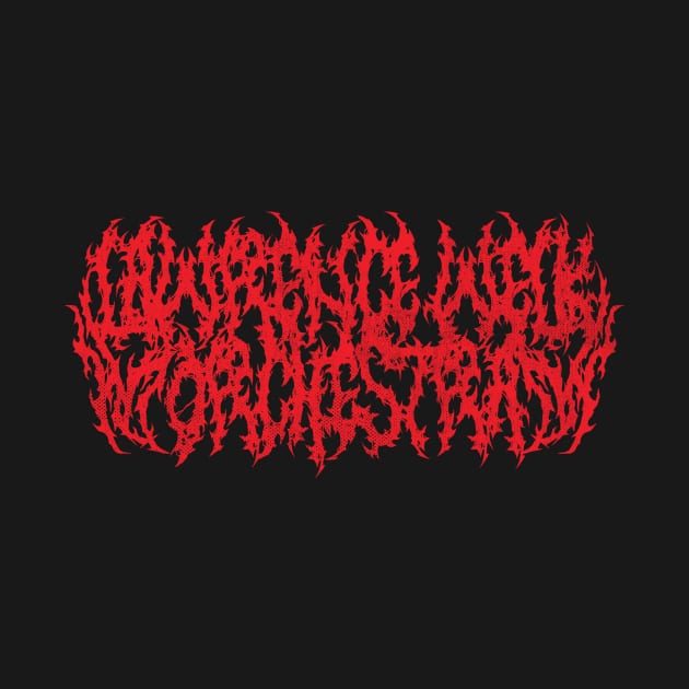 Lawrence Welk Orchestra black metal logo (red) by toadyco