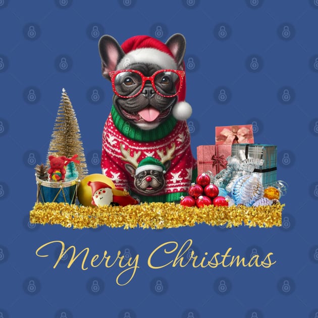 Merry Christmas French Bulldog by The Artful Barker