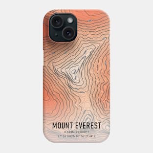 Mount Everest Topographic Map Elevation color Phone Case