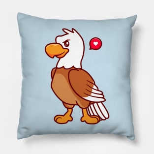 Cute Eagle Bird Standing Cartoon Pillow