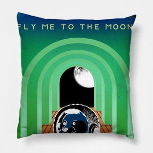 Dogecoin fly to the moon 4 Pillow