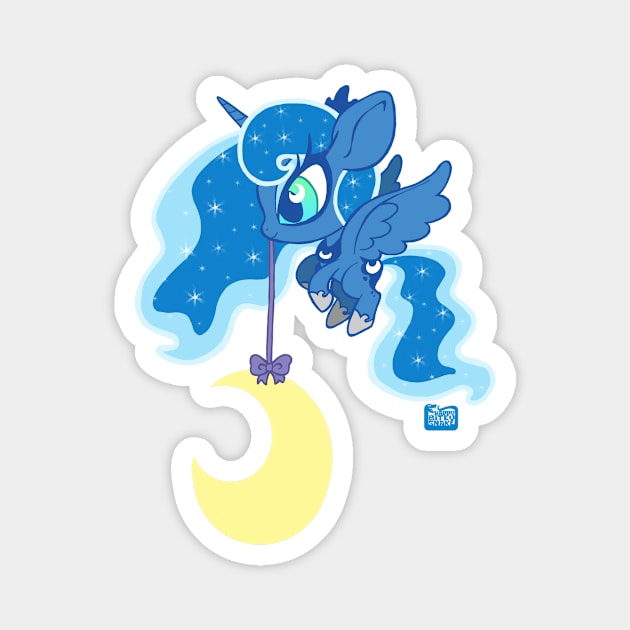 Pastel Pony Princess of the Moon Magnet by Happy Bitey Snake