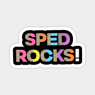 Sped Rocks Ed Special Education Teacher Leopard Magnet