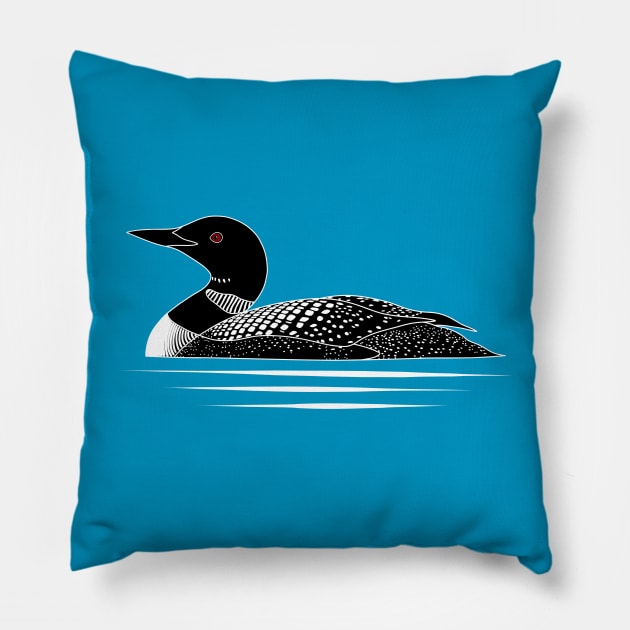 Common Loon Pillow by BinChickenBaby