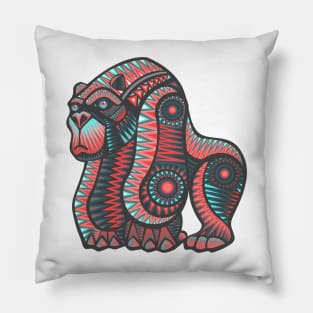 Mexican gorila hand drawn vector illustration Pillow