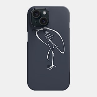 Japanese Sumi E Animals Egret Bird Phone Case